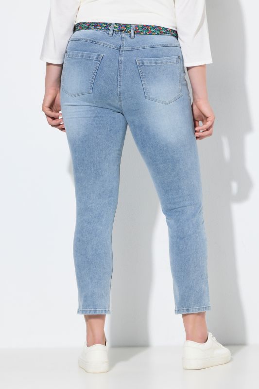 Дънки с цветен колан