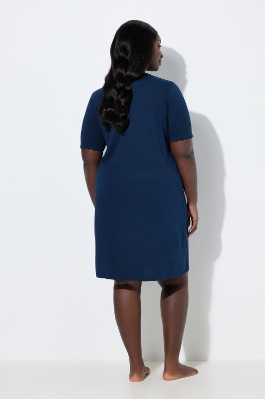 Eco Cotton Scalloped Lace Trimmed Sleep Tee