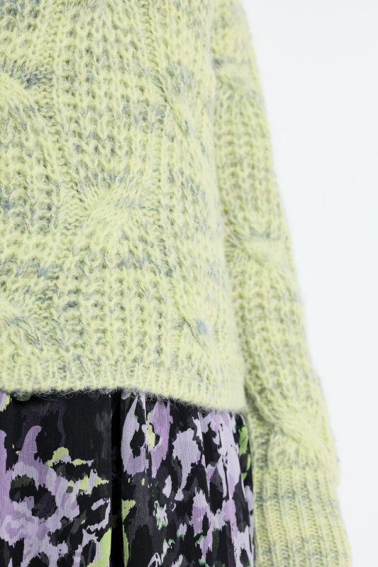 Heathered Cable Knit Sweater