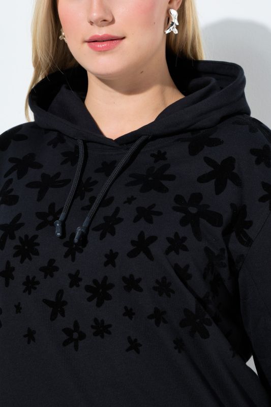 Flocked Floral Hoodie