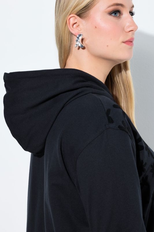 Flocked Floral Hoodie