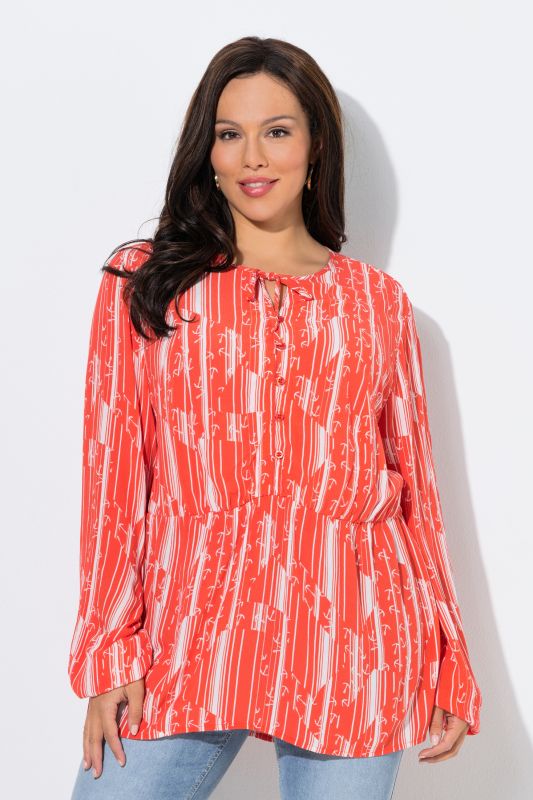 Geometric Anchor Print Blouse