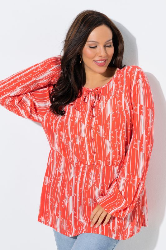 Geometric Anchor Print Blouse