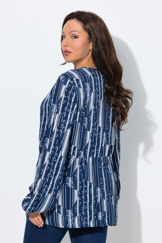 Geometric Anchor Print Blouse