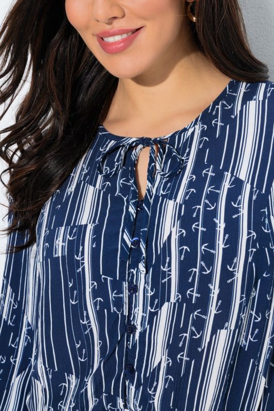 Geometric Anchor Print Blouse