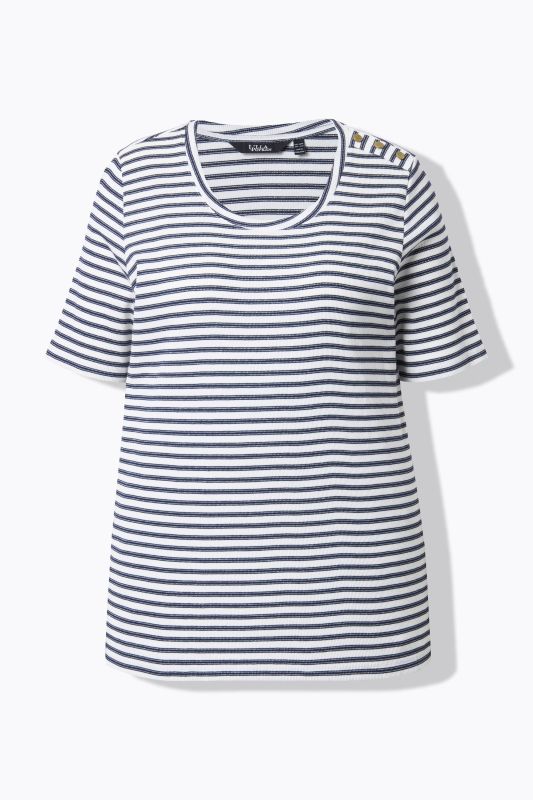 Тениска с бляскави райета