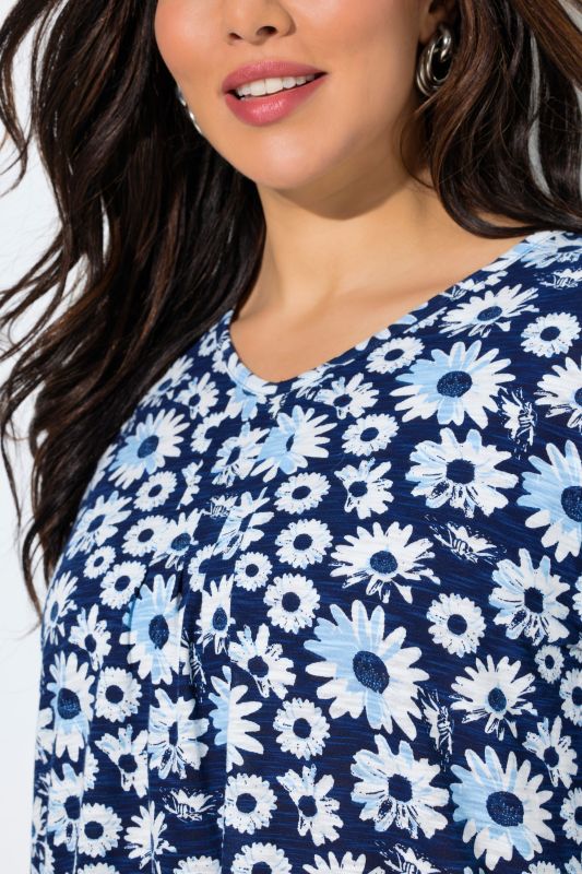 Тениска с принт на маргаритки