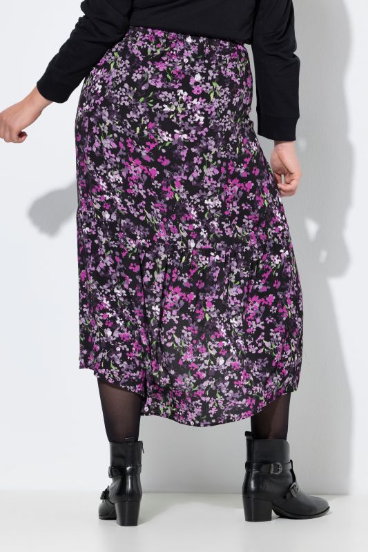 Пола асиметрична с принт на цветя