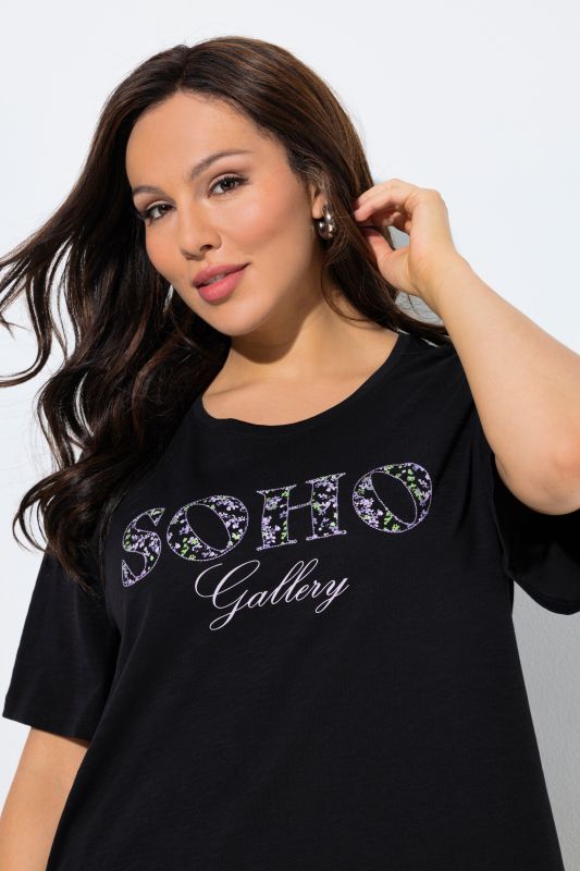 Тениска с бродерия и надпис