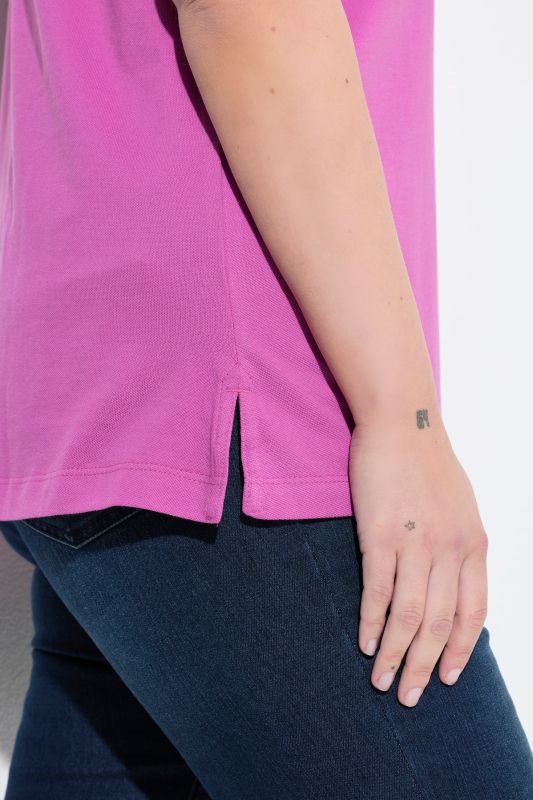 Блуза с яка с копчета