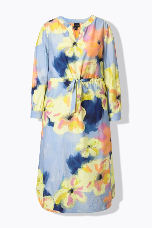Рокля с акварелен флорален принт