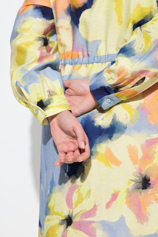 Рокля с акварелен флорален принт