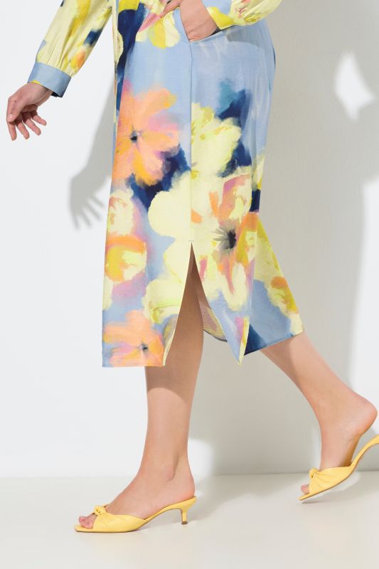 Рокля с акварелен флорален принт