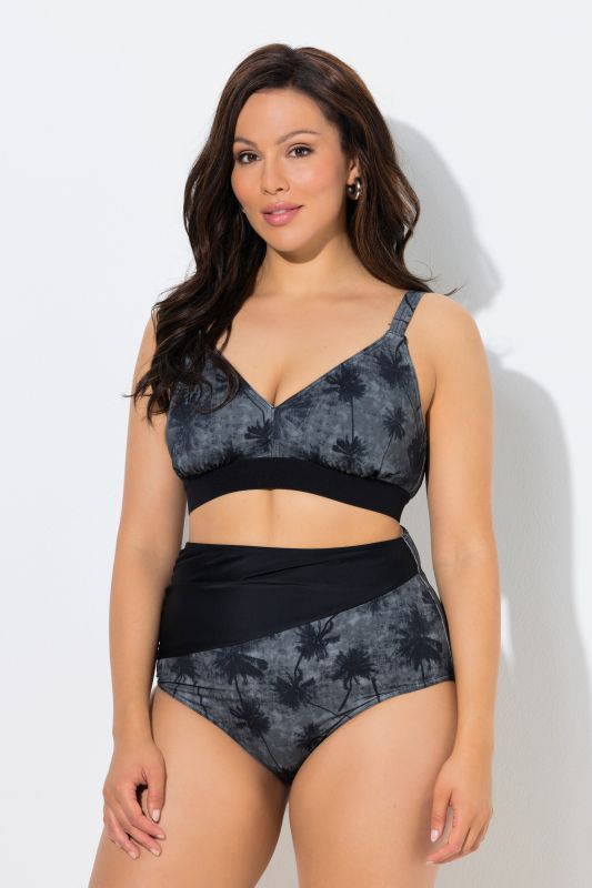 Palm Tree Print Two Piece Bikini Set