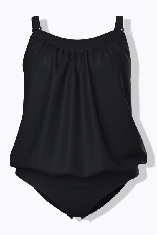 Elastic Hem Tankini Set