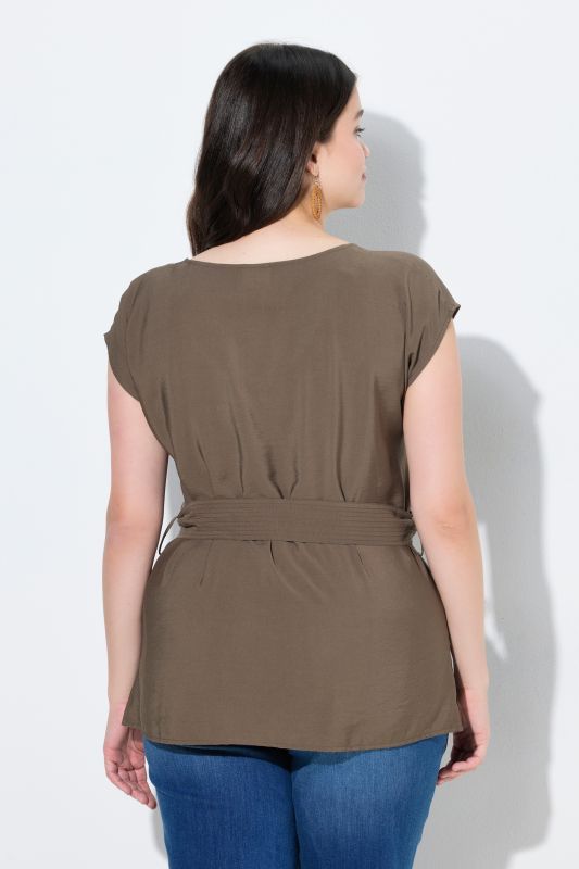 Блуза от вискоза с колан на талията