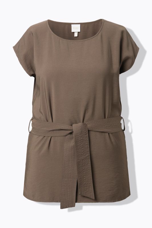 Блуза от вискоза с колан на талията