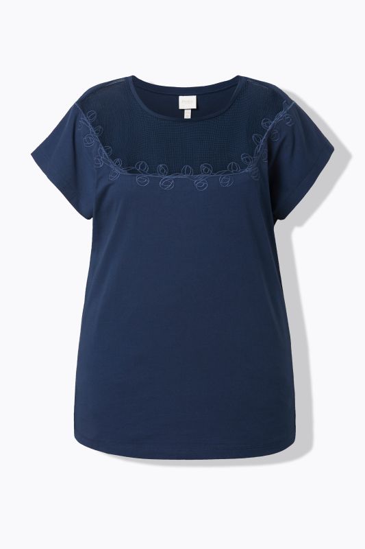 Тениска с мрежесто деколте