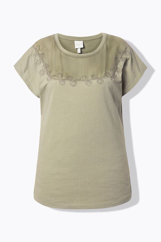 Тениска с мрежесто деколте