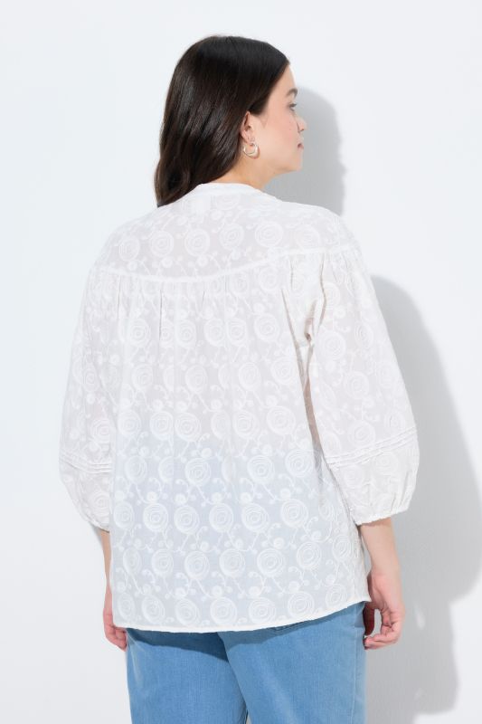 Eco Cotton Rose Embroidered Blouse