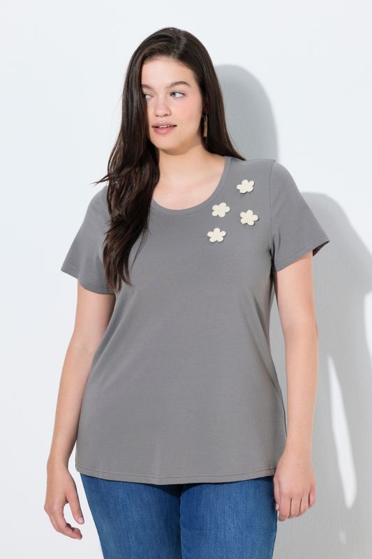 Тениска с принт на цвете