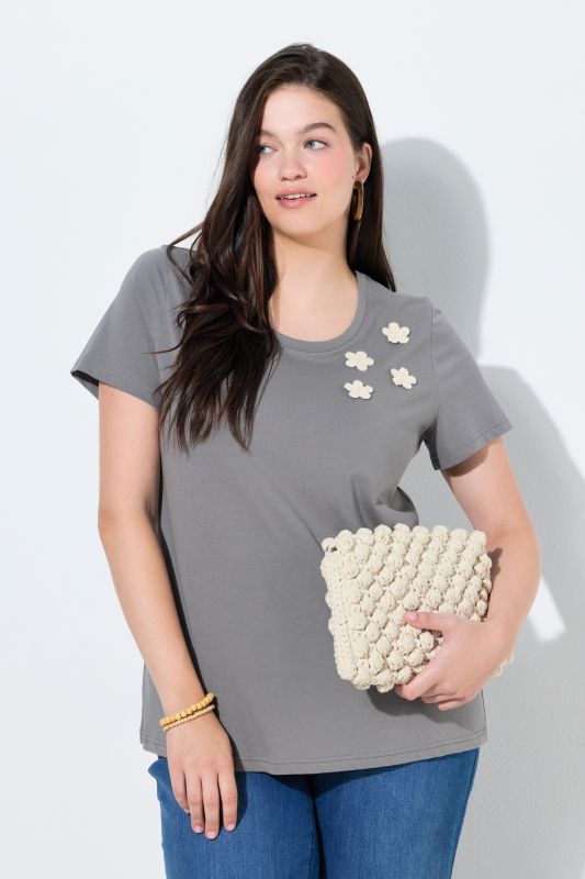 Тениска с принт на цвете