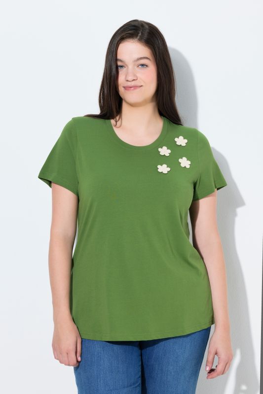 Тениска с принт на цвете