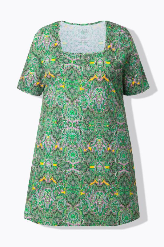 Туника с квадратно деколте и принт