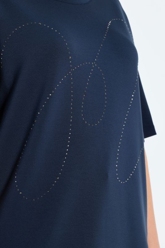 Rhinestoned Short Sleeve Sweatshirt