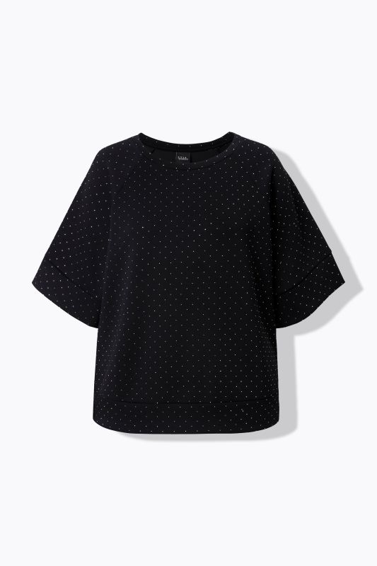 Short Sleeve Rhinestone Sweatshirt