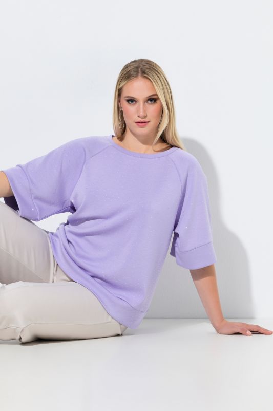 Short Sleeve Rhinestone Sweatshirt