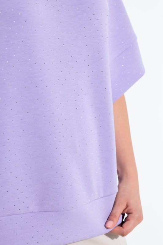 Short Sleeve Rhinestone Sweatshirt