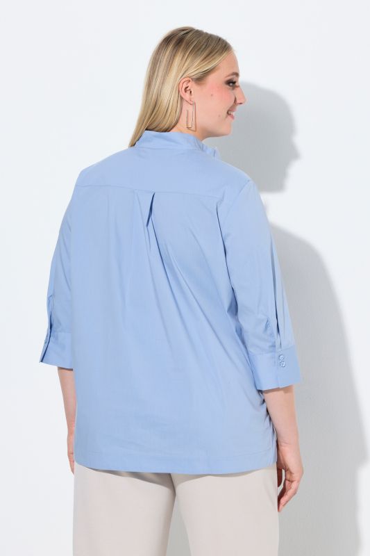 Блуза със столче яка