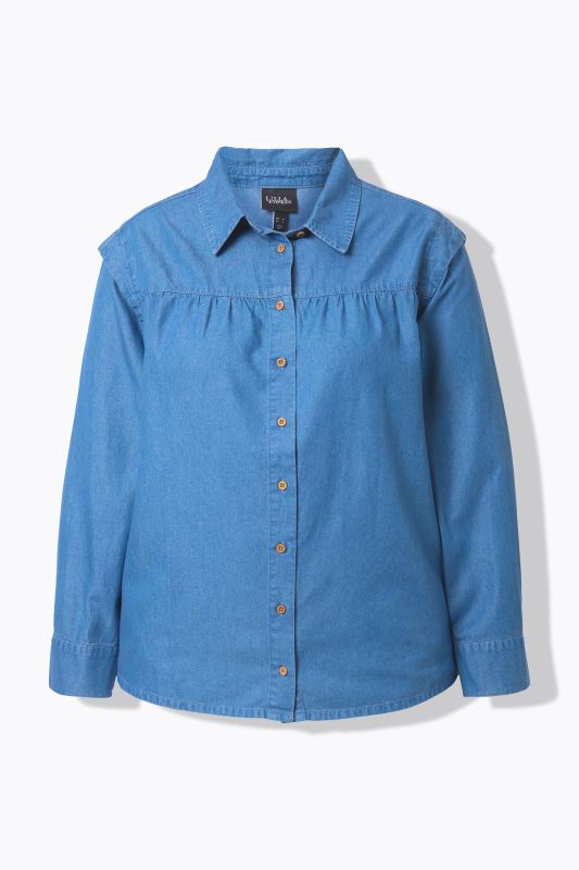 Риза дънкова с акцент на раменете