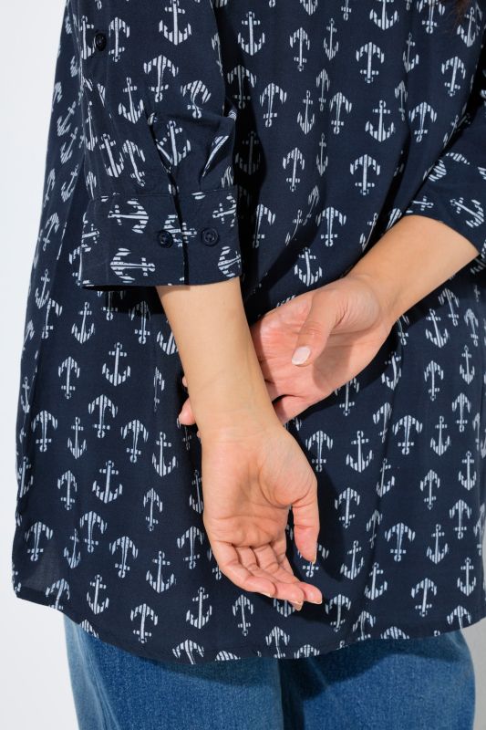 Туника с принт на котви