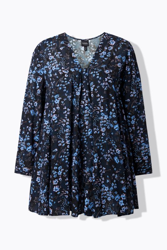 Туника с V-образно деколте и цветен принт