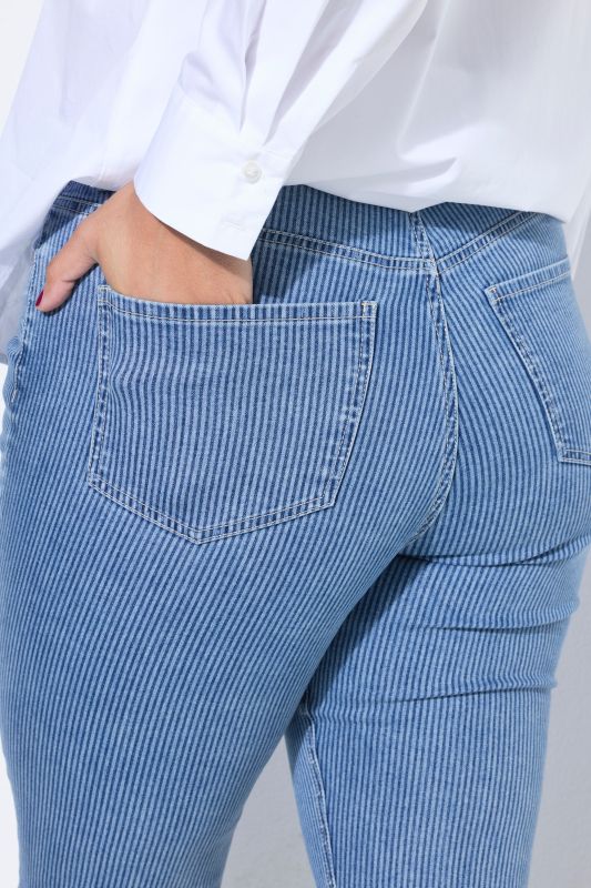 Дънки тип Mom с райета