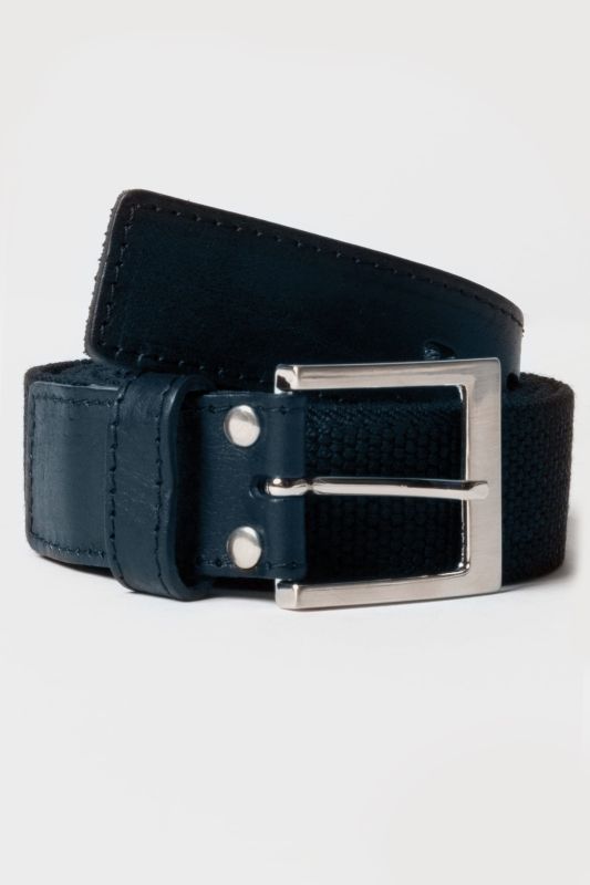 Stretch Fabric Adjustable Leather Metal Closure Belt