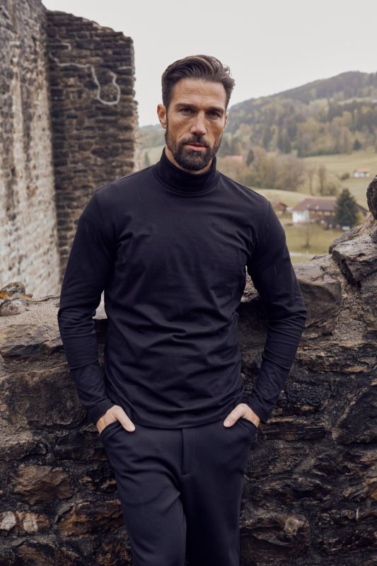 Turtleneck top, basic, jersey, long sleeve