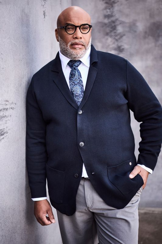 Knitted jacket, FLEXNAMIC®, Milano knitwear, lapel collar, up to 8 XL