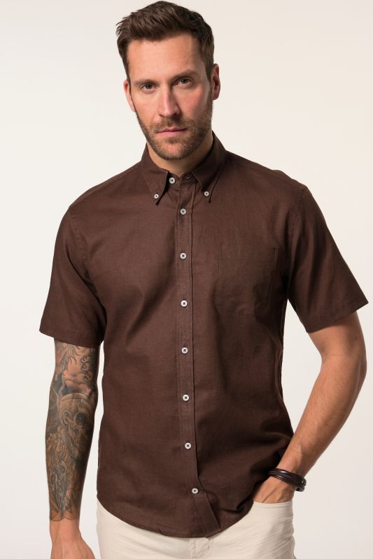 Short Sleeve Linen Blend Shirt