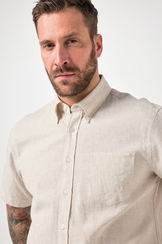 Short Sleeve Linen Blend Shirt