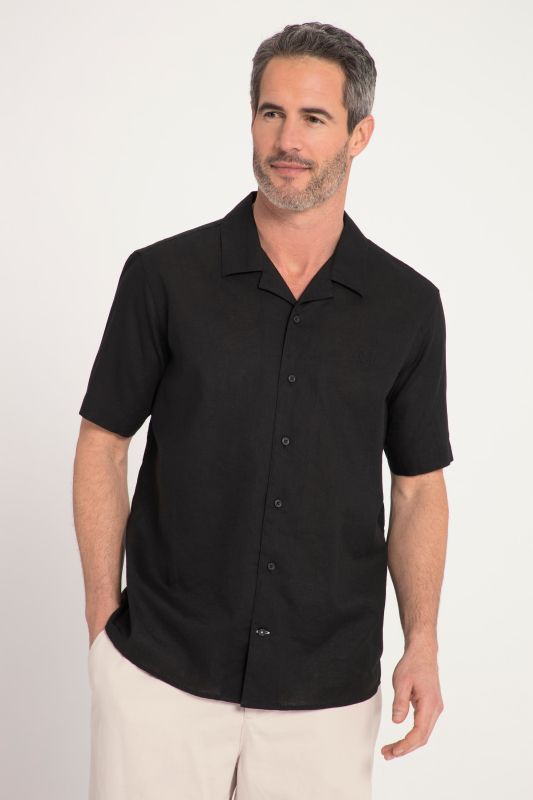 Short Sleeve Linen Blend Shirt