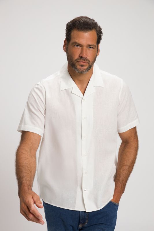 Short Sleeve Linen Blend Shirt