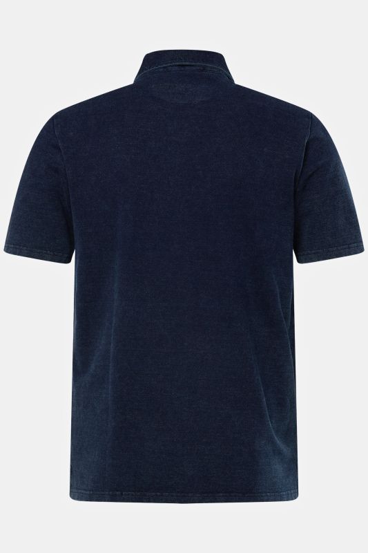 Polo shirt, short sleeve, piqué, denim look, up to 8 XL