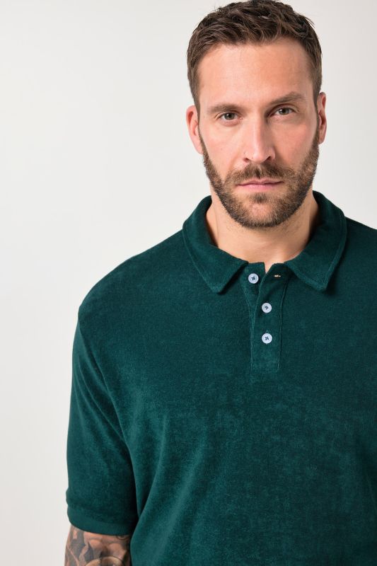 Belly fit terrycloth polo shirt