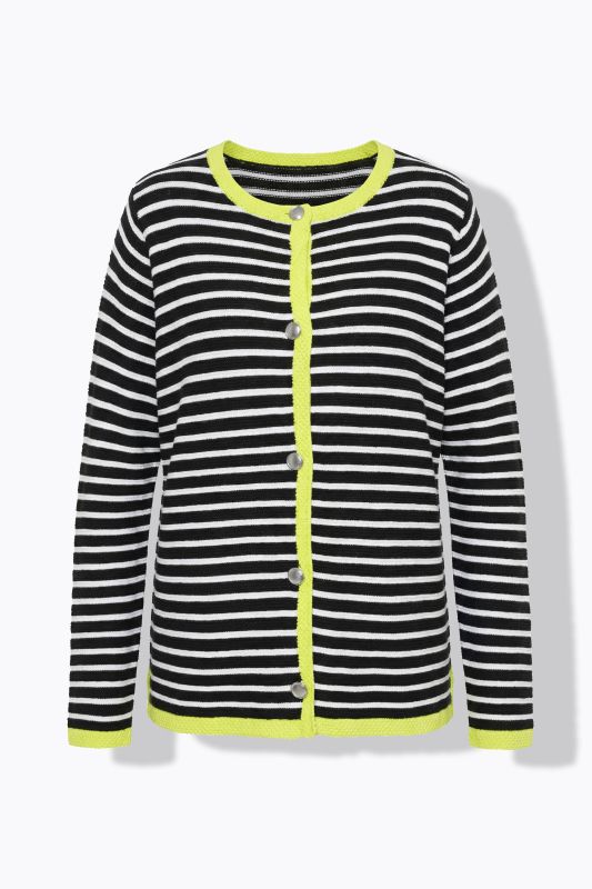 Neon Trim Striped Cardigan