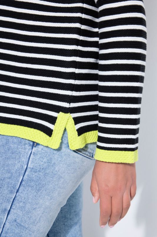 Neon Trim Striped Cardigan