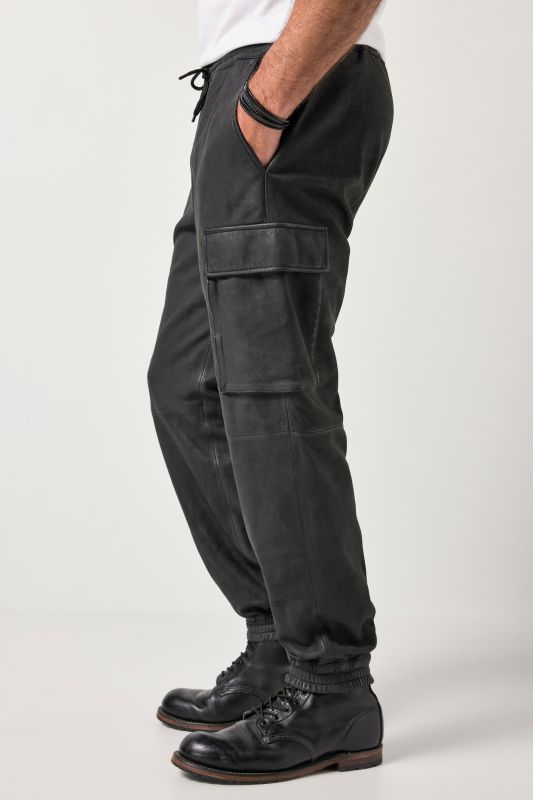 Leather cargo pants