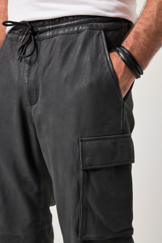 Leather cargo pants